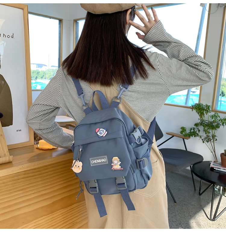 Small Women's Backpack Girls School Bag Waterproof Nylon Fashion Japanese Casual Young Girl's Bag Female Mini