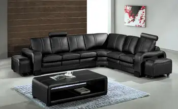 

L shape sofa set for living room furniture modern sectional leather sofa with coffe table