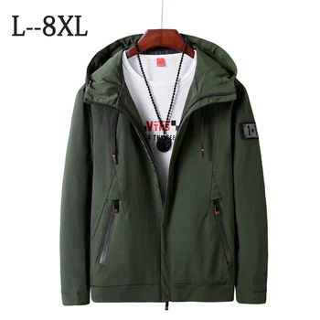 

8XL Plus Size Men's Jacket 2020 New Oversized Casual Style Men's Hooded Patchwork Clothing