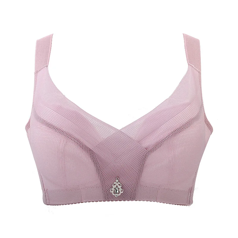 Ultra Thin Push Up Bra Women Push up Vest Bras Wirefree Plus Size Thin Cup Minimizer Floral Crop Top Bh BCD Cup 75-120 Intimates