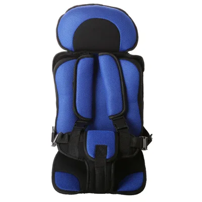Детское кресло для безопасности, утолщенная губчатая Подушка с безопасным поясом, тканевый коврик, детский новейший дизайн, защитный коврик, обеденный стул-бустер - Цвет: Lake Blue