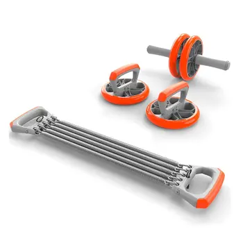 

AB Wheel Roller Abdominal Exercise Set Wheel Roller Elastic Bands Push Up Bar For Muscle Expansion Exercise Fitness Equipment