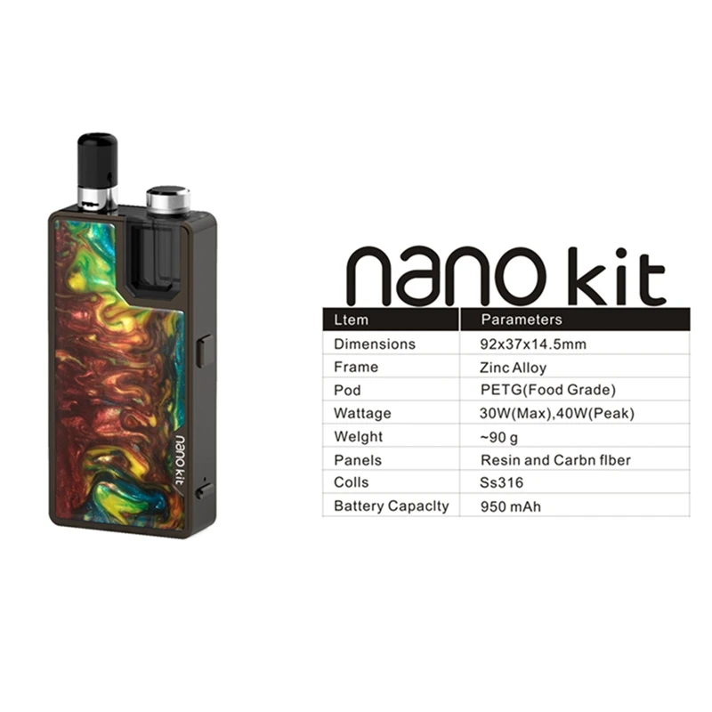 Оригинальные Pod комплекты электронных сигарет Vape Cige набор Nano 950 мАч встроенный аккумулятор и емкость 2 мл многоразовый Pod Vape Pod Vs Frenzy Kit/drag Nano