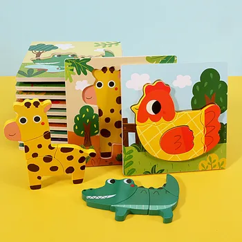 

Wooden Animal Puzzles for Toddlers 1 2 3 Years Old Boys Girls Educational Toy The Best Funny Gifts Kids Juguetes divertidos#D5