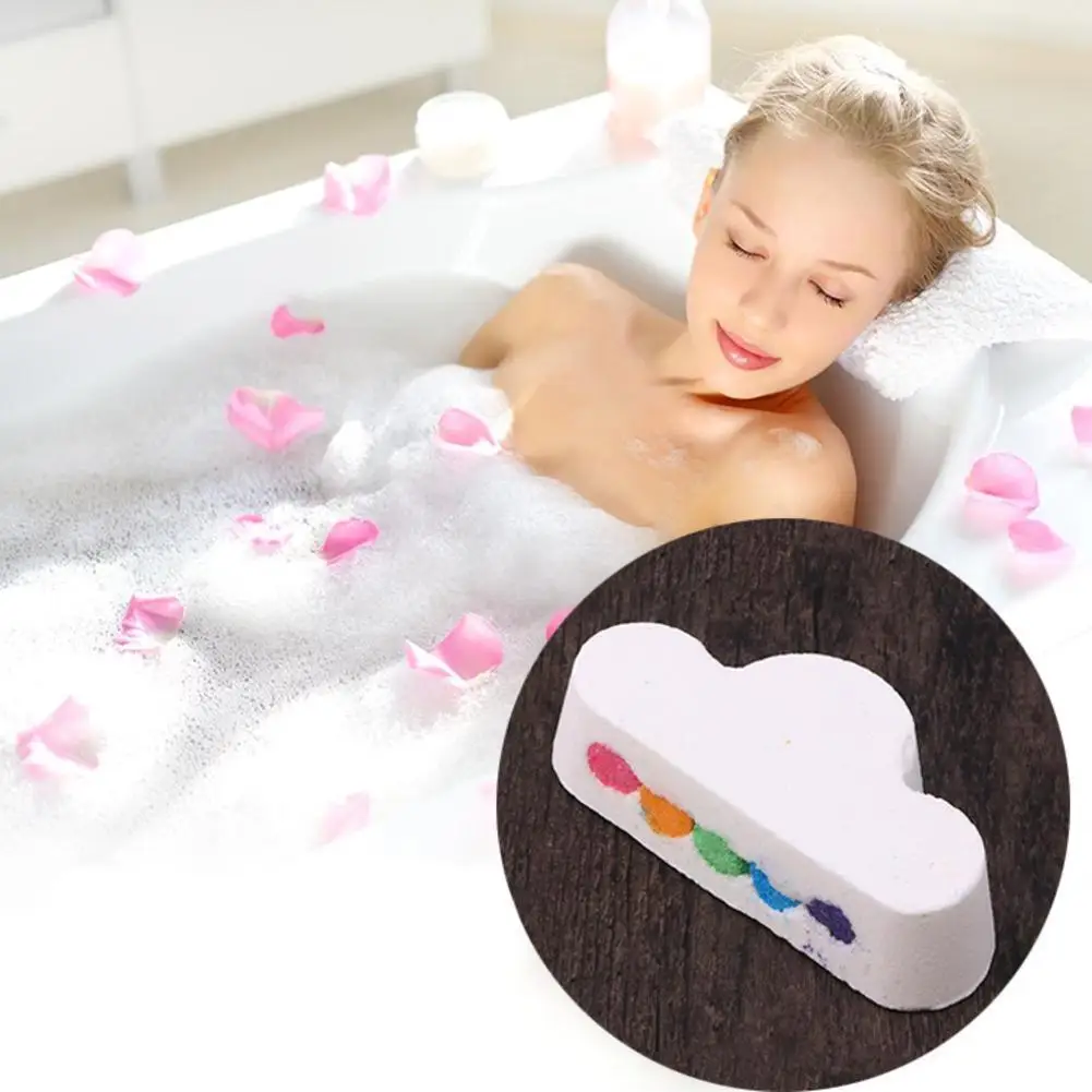 

Natural Skin Care Cloud Rainbow Bath Salt Exfoliating Moisturizing Bubble Bath Bombs Ball Exfoliation Rainbow Bath Salt