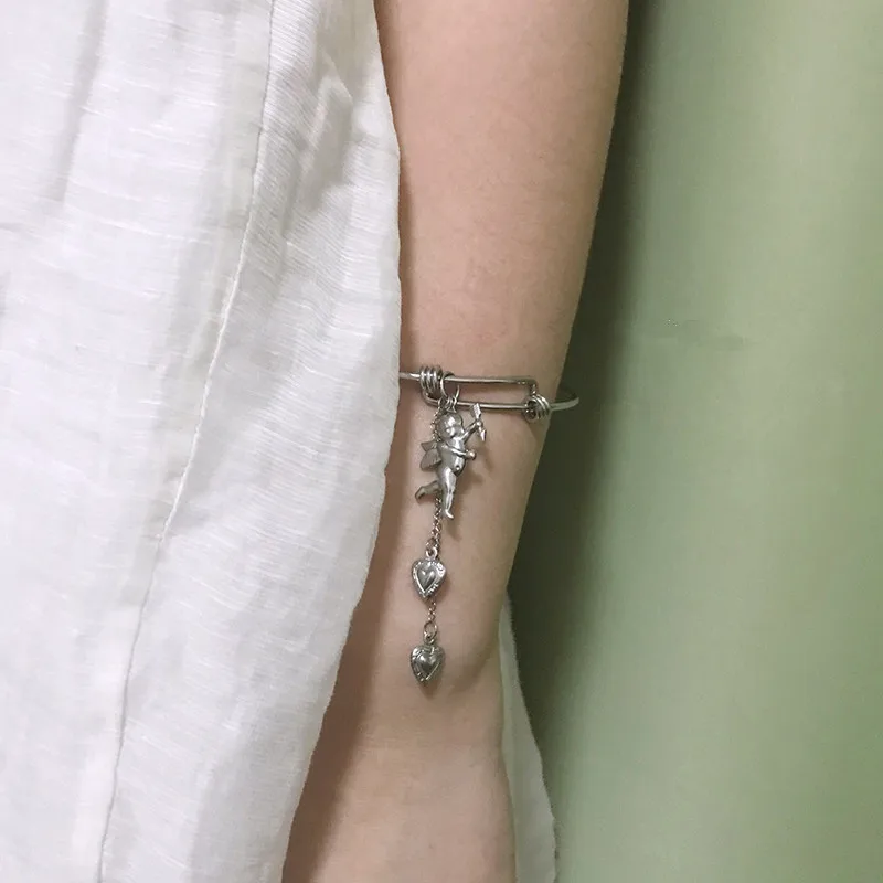 В стилях готика и Панк Винтаж Амур Ангел любовь браслет для прохладной погоды