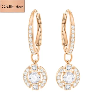 

High quality 1:1 Swa new style, earrings, gems, ladies'rings, jewelry, rose gold, Large Circle Earrings