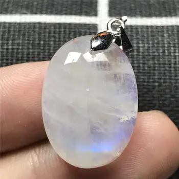 

Top Natural Blue Light Moonstone Pendant For Woman Lady Crystal 22x16x6mm Oval Beads Stone Silver Necklace Pendant Jewelry AAAAA