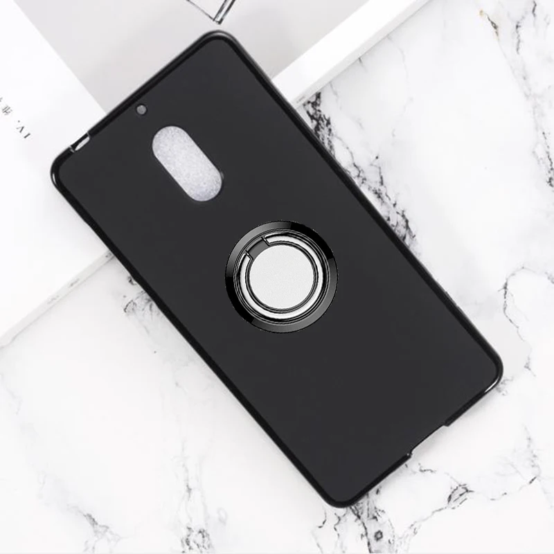 Для Nokia 6 2017 задний кольцевой держатель Кронштейн чехол для телефона ТПУ Мягкие