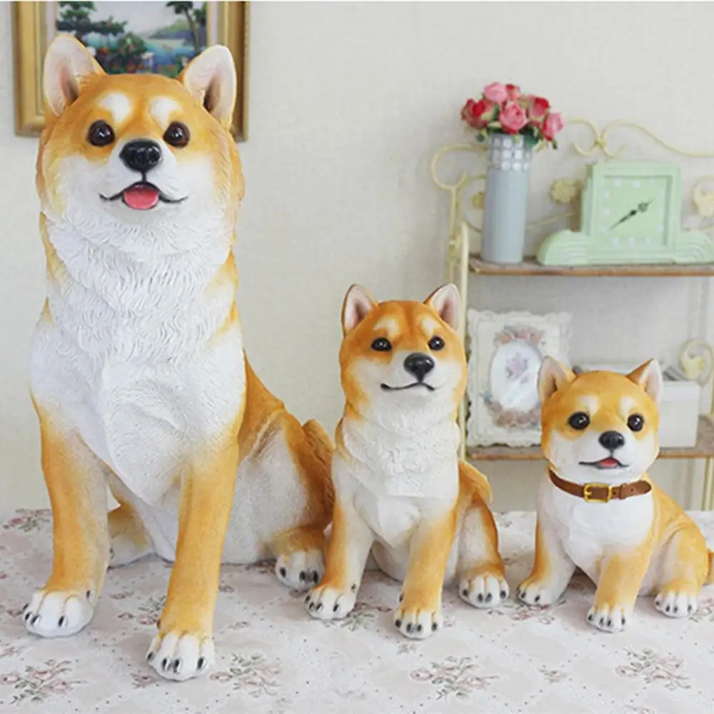 

1/1 Creative Cute Big Japanese Shiba Inu Art Crafts Resin Simulation Animal Collection Model Christmas Gift Toy BOX D842