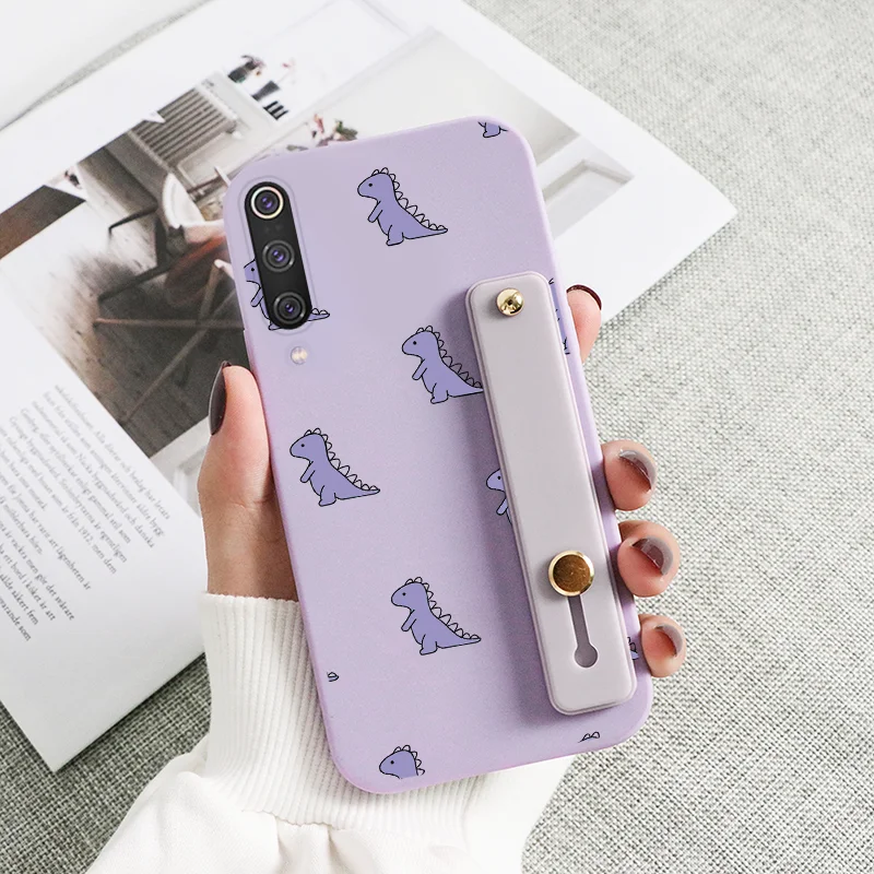 wallet phone case For Xiaomi Mi 9 SE Case Flowers Soft Silicone Cover For Xiaomi Mi9 Mi9SE Butterfly Wrist Strap Holder Shockproof Coque Bumper arm pouch for phone Cases & Covers