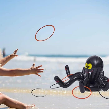 

Portable Inflatable Spider Ring Toss Game Toy with 4PCS Rings for Kids Adults Halloween Home Garden School Beach Party Supplies