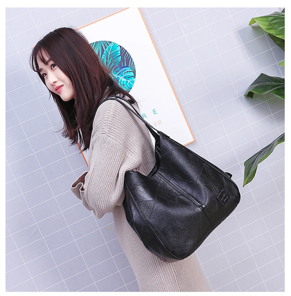Vintage Leather luxury handbags women bags designer bags famous brand women Large Capacity Tote Bags for sac A Main