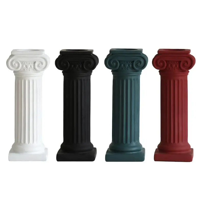 

Chic Antique Roman Column Candlestick Shabby Wedding Candle Holder Table Stick