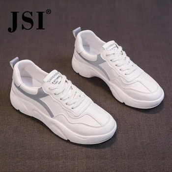 

JSI court sneaker woman high quality fabric upper walking shoes woman flat sewing lace up breasthable insole casual shoes jh15