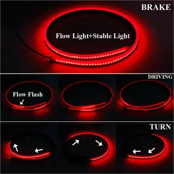 

Brake High Brake Light Driving Light Signal Red Flexible DC 12V 35Inch