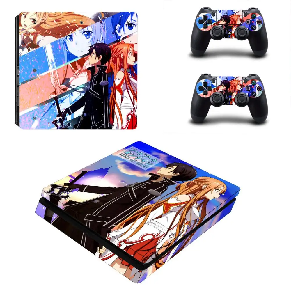 Sword Art Online SAO PS4 тонкая наклейка Play station 4 кожа Наклейка для playstation 4 PS4 Slim консоль и контроллер кожи - Цвет: YSP4S-1269