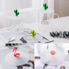 Симпатичные Фламинго украшают питьевой воды крышка FDA силиконовые Анти-пыль чаша крышка чашки уплотнения стеклянные кружки Крышка диаметр 10 см