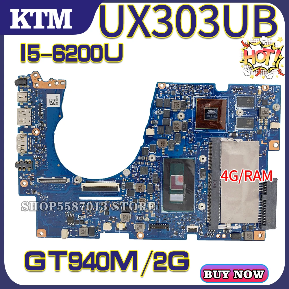 

U303U for ASUS UX303 UX303U UX303UA UX303UB UX303UN U3000 U303UA laptop motherboard mainboard 100% test OK I5-6200U cpu GT940M