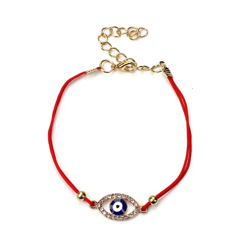 

Full Crystal Evil Eyes Lucky Hamsa Evil Protect Kabbalah Red String Bracelets