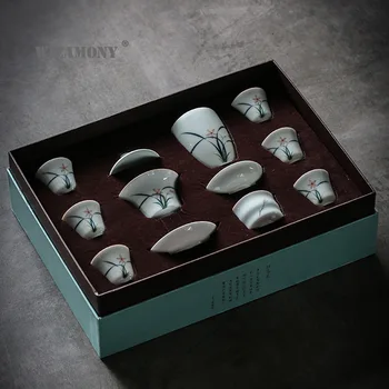 

Jingdezhen High-End Gifts Hand-Painted Tea Set Set Set Gift Box Kung Fu Tea Set Business Set Bowl Tea Cup Set