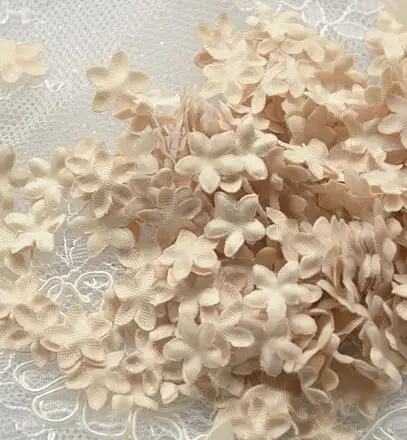 100 шт/1 упаковка, атласная, 3D, прессованная, Zou, лепесток, цветок, кусок, атласная мини-лента, аксессуары для цветов RS1279 - Цвет: beige 1.2cm