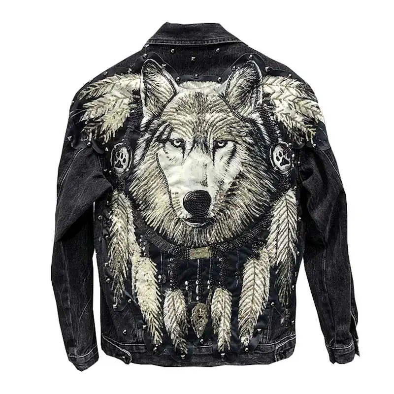 Patch Embroidered Denim Jacket Spring 