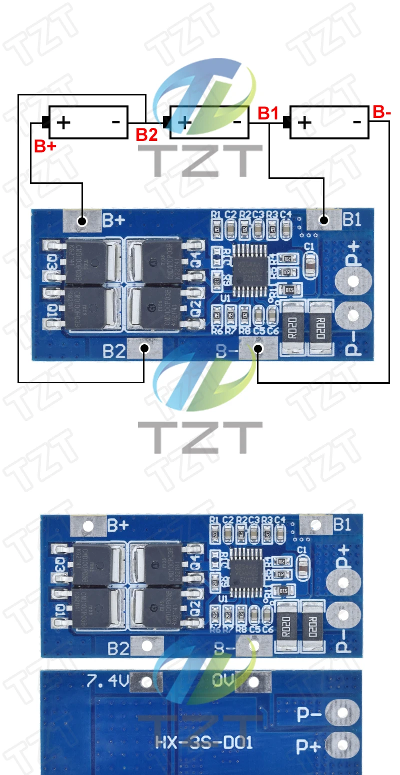 3S 20A 18650 Li-Ion Lithium Batterie Ladegerät Schutz Bord 10,8 V 11,1 V 12 V 12,6 V Elektrische 15A Lipo BMS PCB PCM mit balance – Detail 3