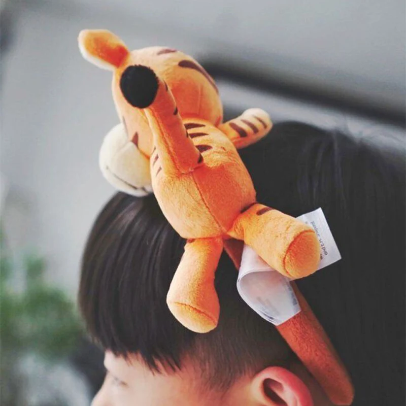 Disney 3D Sleeping Plush Doll Headband Cute Cartoon Dumbo Stitch Alien Headwear Girl Cosplay Kid Soft Original Mickey Minnie Ear