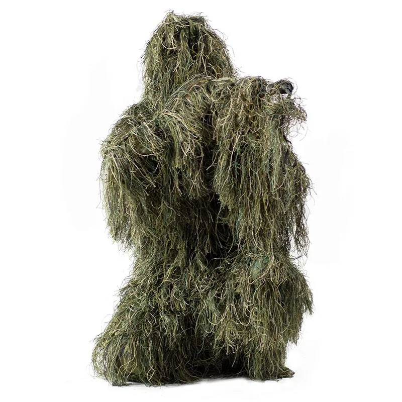 Tactical Camouflage Clothing 3D Withered Grass Ghillie Suit 5 PCS Sniper  Military Hunting Suit Army Hunting Clothes Birding Suit