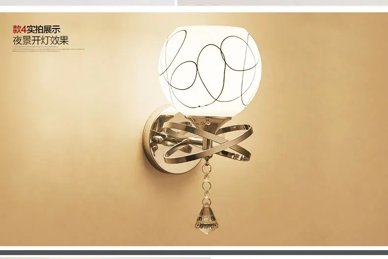 LED Double Headed Crystal Wall Lamp Bedside Lamp Bedroom Modern Minimalist Cool Living Room Balcony Wall Lights Lamps