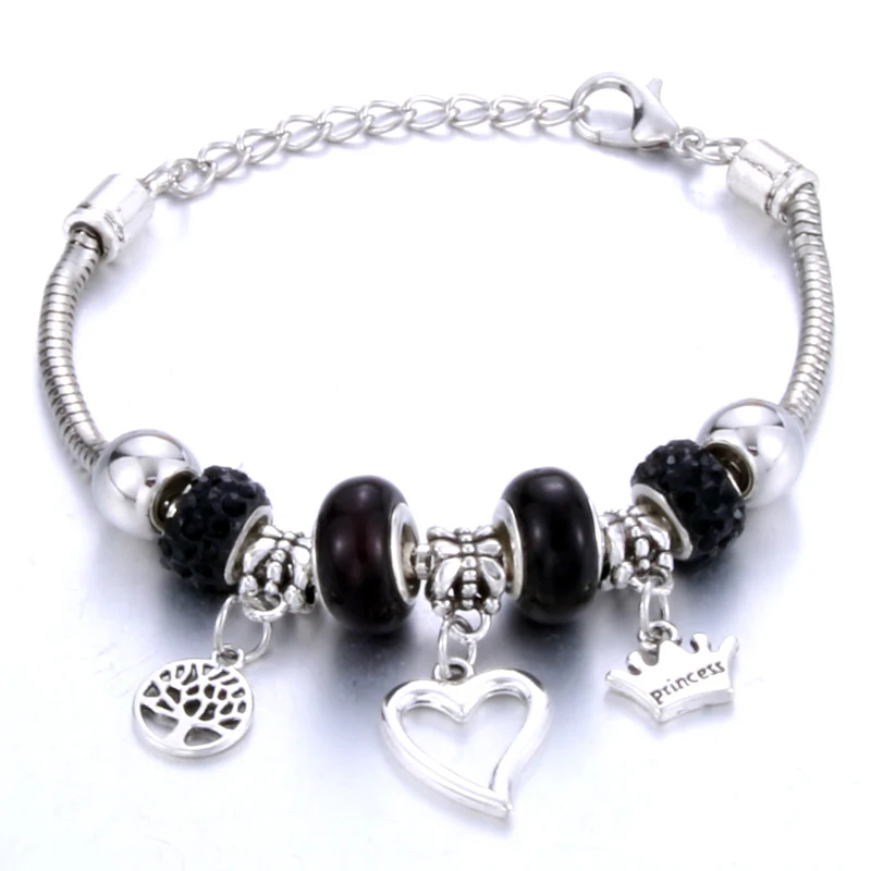 Романтическая любовь DIY браслет с подвесками Love Heart ключ и замок браслет для Для женщин, ювелирное изделие, рождественские Новое поступление на год подарок - Окраска металла: RED
