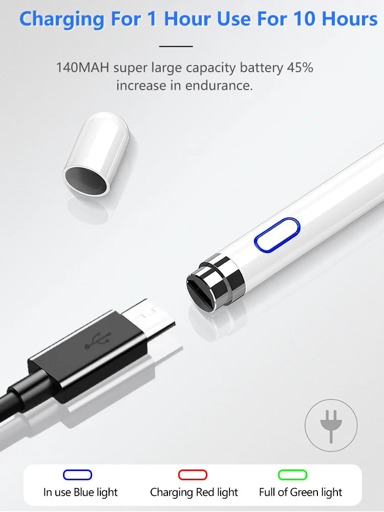 Универсальный стилус для iPad планшета мобильный телефон емкостный экран Стилус для iPhone huawei Xiaomi планшеты с зарядкой