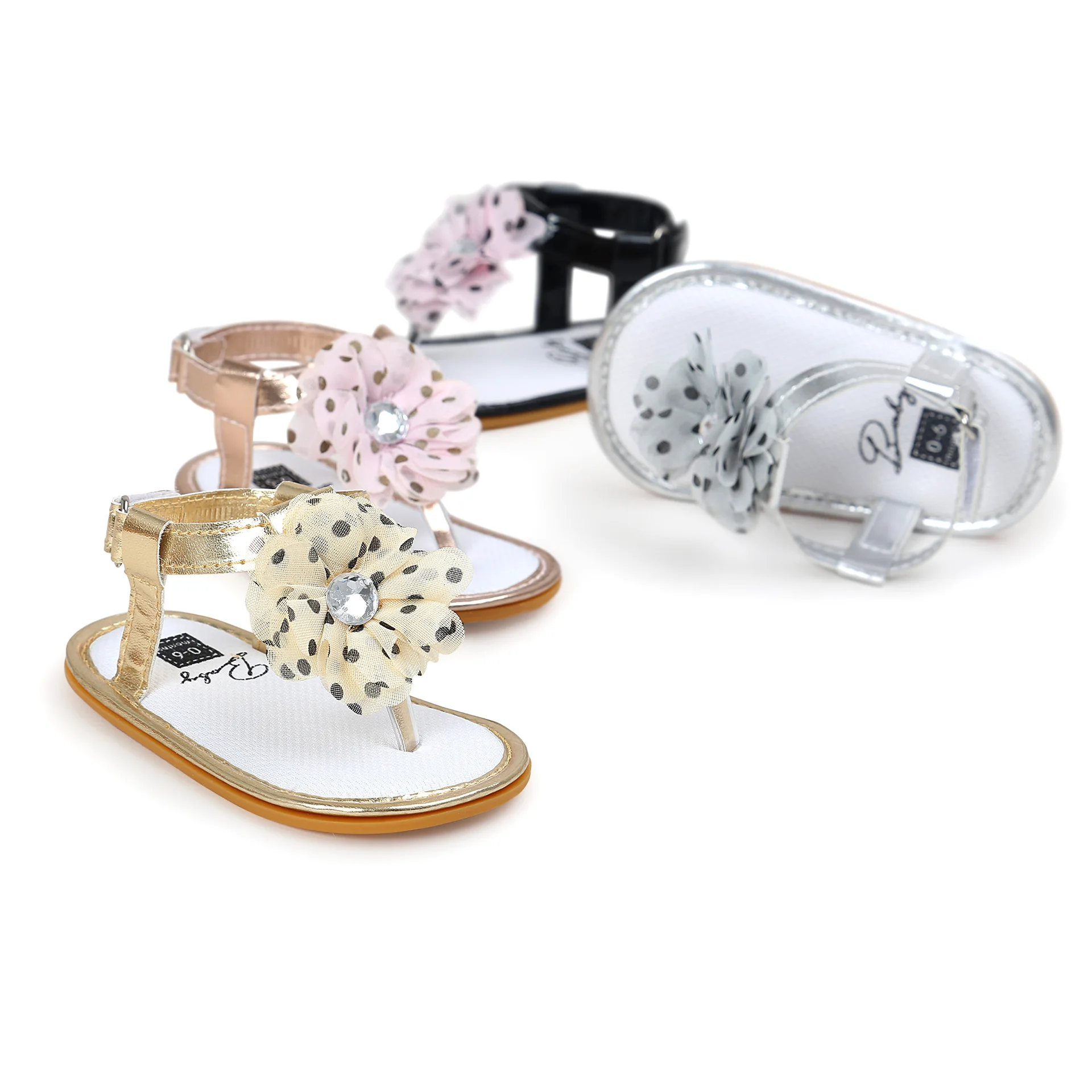 Обувь для маленьких девочек Красивые сандалии принцессы с цветочным рисунком