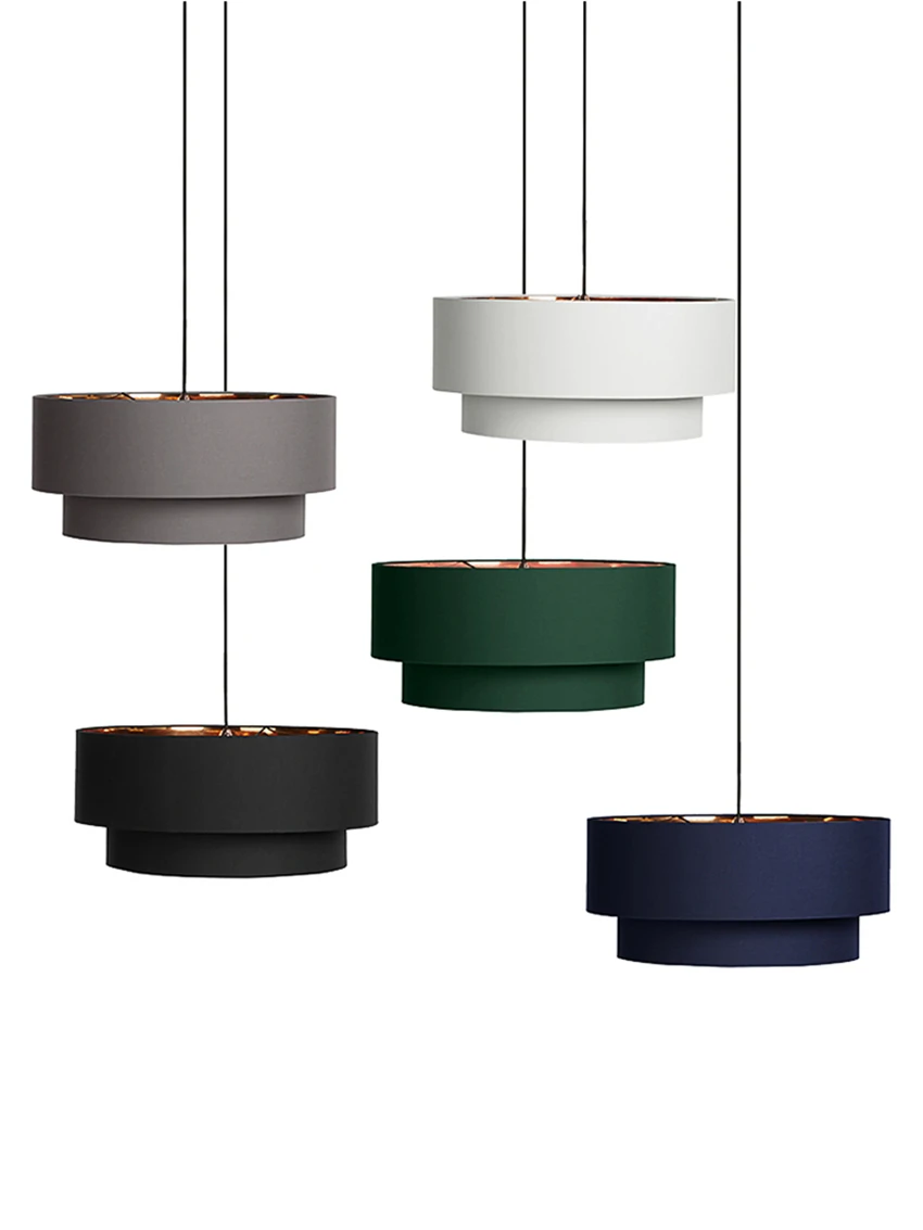 

Тканевый абажур в скандинавском стиле, двойные художественные подвесные светильники для спальни, кабинета, ресторана, бара, круглые висячие лампы E27