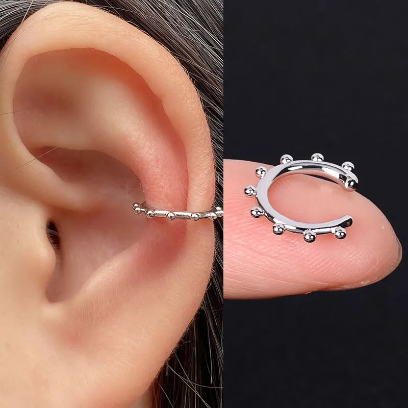 1 Pc Stackable Cuff Wrap Clip On Earrings Women Girls Climber Ear Cartilage Bone Clips Fake Earing Non Piercing Without Holes 