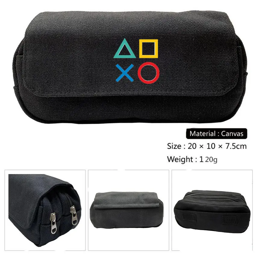 H Playstation холст школьный пенал для карандашей канцелярские сумки на молнии двойной слой макияж Чехол PS4 ручка сумка Деньги Сумка - Цвет: H
