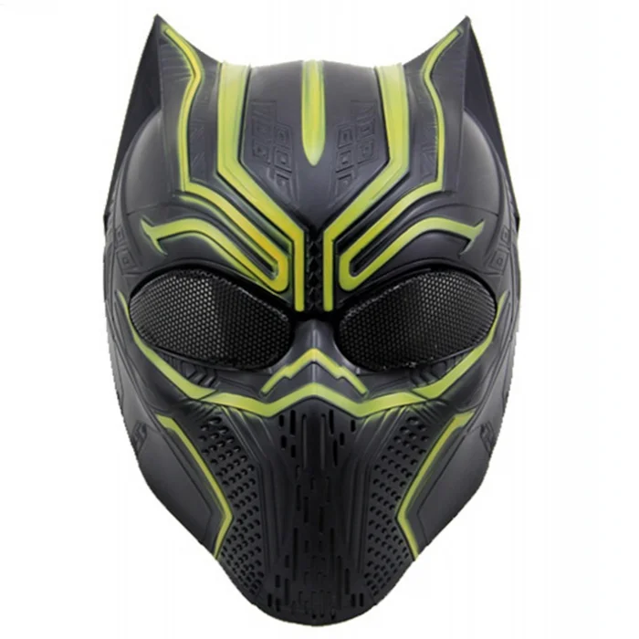 Черный маски Пантеры страйкбола для пейнтбола армейские военный wargame тактический полностью лицевая сетка костюмная маска косплей на Хэллоуин Вечерние - Цвет: Black-Yellow
