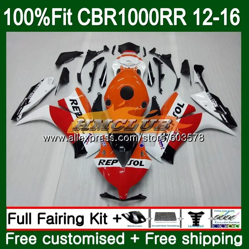No. 1 Инъекций для HONDA CBR 1000RR 1000 RR 2012 2013 83CL. 60 белый оранжевый BR1000 RR CBR1000RR для детей возрастом 12, 13, 14, 15, 16 обтекатель - Цвет: No. 1