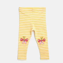 ; сезон весна-осень; стиль для девочек в полоску с героями мультфильмов леггинсы из контрастных материалов в европейском и американском стиле, милые маленькие детские облегающие брюки