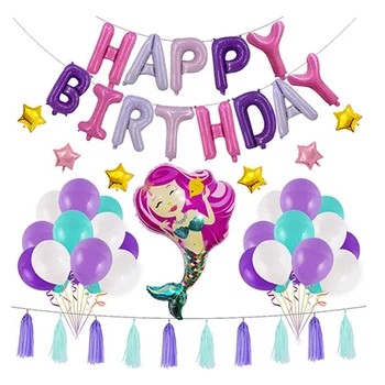 

Practical Little Mermaid Party Supplies Mermaid Balloon Banner Decoration Mermaid Birthday Party Favors Kids Birthday Parties De