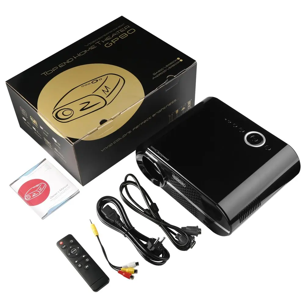 720P Video Projector Protable GP90 LCD Projector 3200 Luminous Efficiency LED Multimedia Home Cinema Theater HDMI VGA