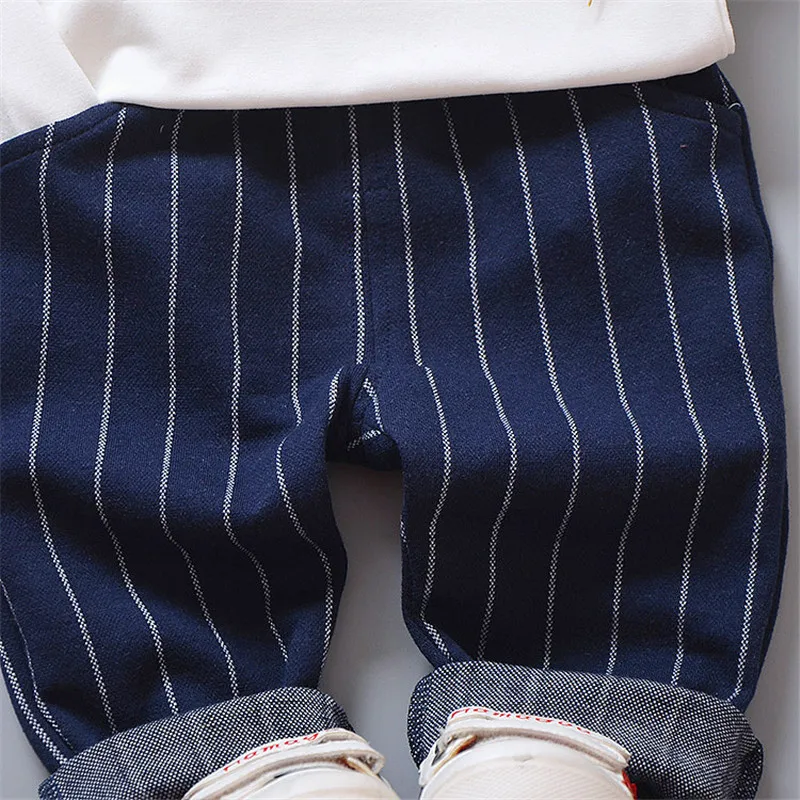 New Fashion Stripe Kid Children Suit Baby Boy Clothes Boys Clothing Coat+pant+T-shirt 3pcs Clothing Sets Baby Boy Clothing
