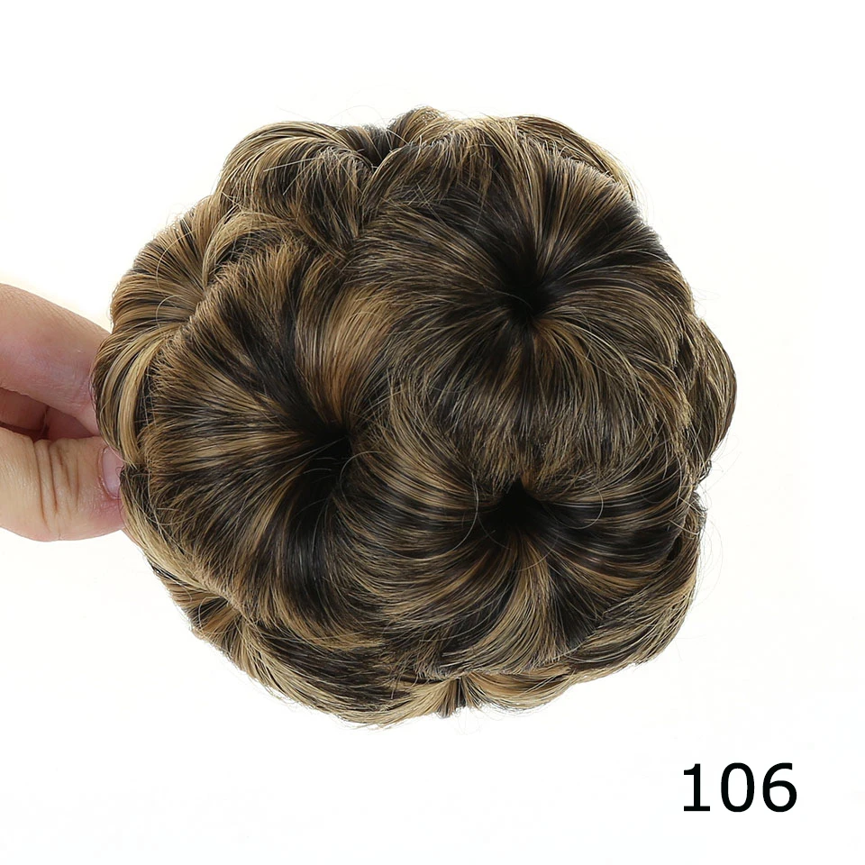 MEIFAN женский цветок шиньон волосы булочка пончик клип в шиньон для наращивания синтетические высокотемпературные волокна шиньон - Цвет: 106