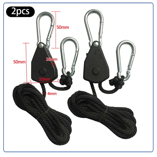 Yoyo – corde de croissance réglable 1/8 pouces, 2 pièces, suspension à  cliquet, pour tente, chambre à coucher, accessoires de serre - AliExpress