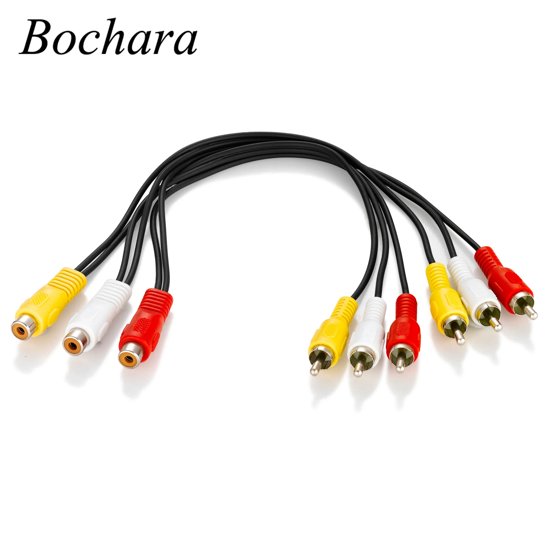 Кабель-разветвитель Bochara 30 см 3RCA Мама-папа Для ТВ | Электроника