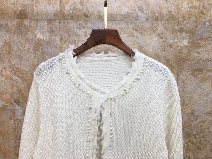 В начале осени новая салфетка для bead edge Декоративные Чистый джинсовая куртка с длинными рукавами и двумя карманами вязаные короткий жакет 1005