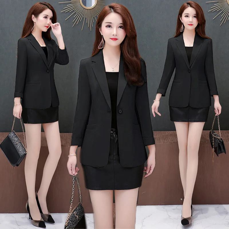 

Fashion Casual Commuting Small Suit Short Ninth Sleeve 2019 Spring And Autumn New Style Suit Jacket Slimming Slim Fit