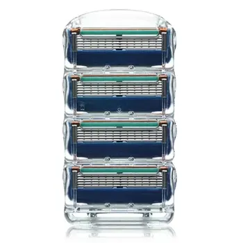 

4 pcs Men's Safety 5-Layer Razor Blade Men Face Care Tool Suitable for various brand of Manual Stainless Steel Beard Shaver