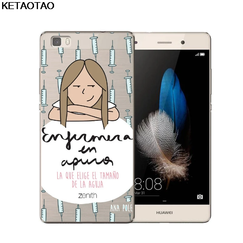 Бежевый KETAOTAO испанский мультяшный медицинский телефонный чехол s для iPhone 4S 5C 5S 6 6S 7 8 Plus X Чехол кристально чистый мягкий TPU чехол s - Цвет: Бежевый